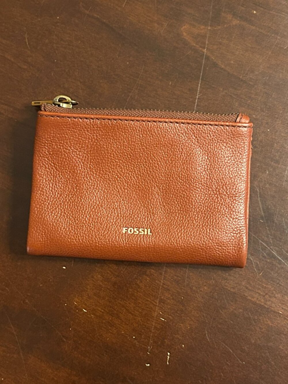 Fossil Lainie Leather Multifunction Wallet Medium Brown Cognac